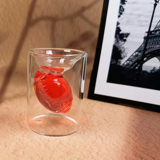 4 Pcs Pack Rugby-inspired borosilicate wine glass Cup, handcrafted with high-heat-resistant material, designed as a premium gift for sports lovers