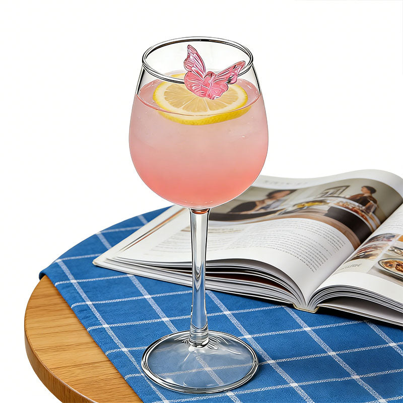 1piece Butterfly Drinking Glass Wine Goblet for Home
