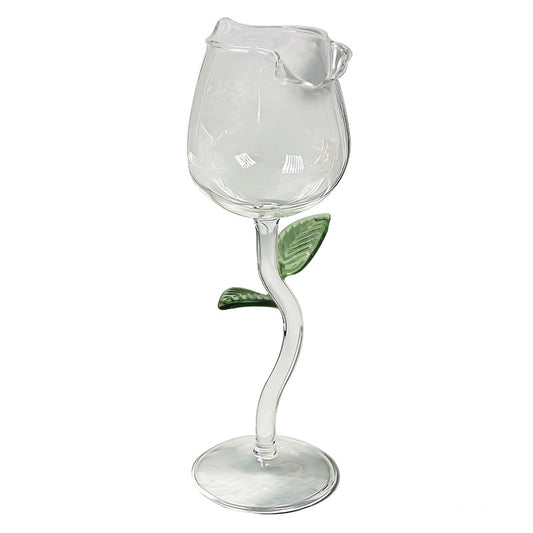 2-Pack Rose Glass Champagne Flutes Elegant Goblets