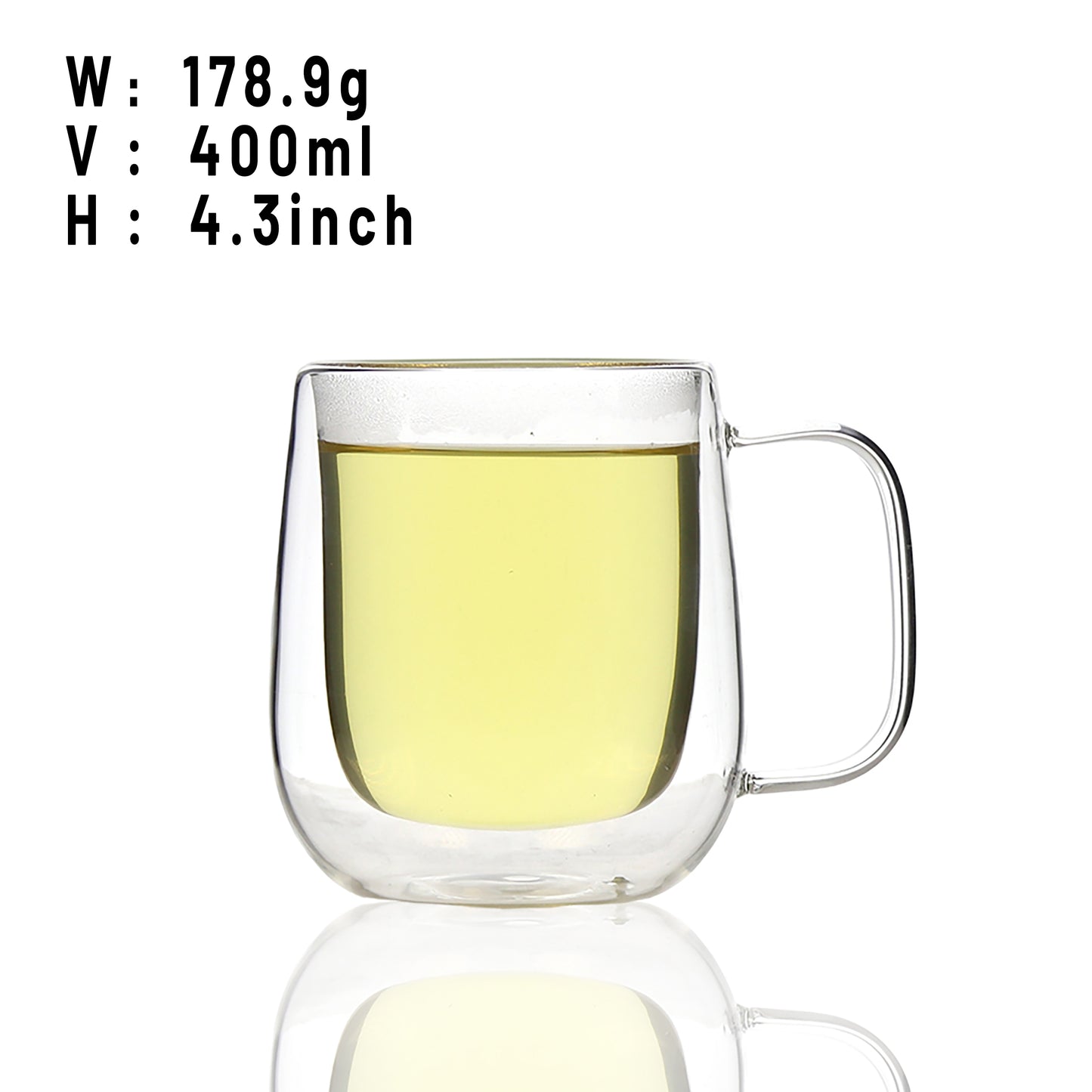 Family Use 3 Sizes Double Wall Glas Cup