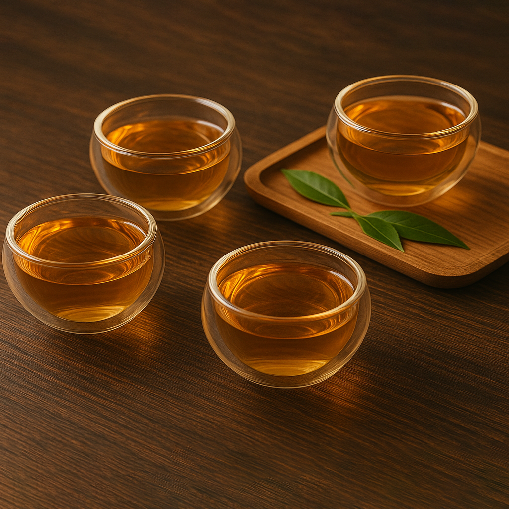 6 pack Mini Glass Tea Cup