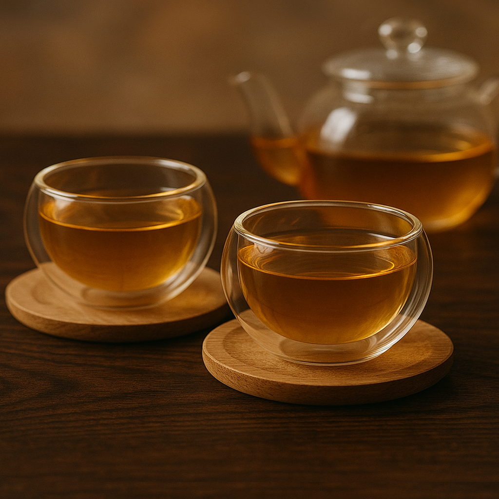6 pack Mini Glass Tea Cup