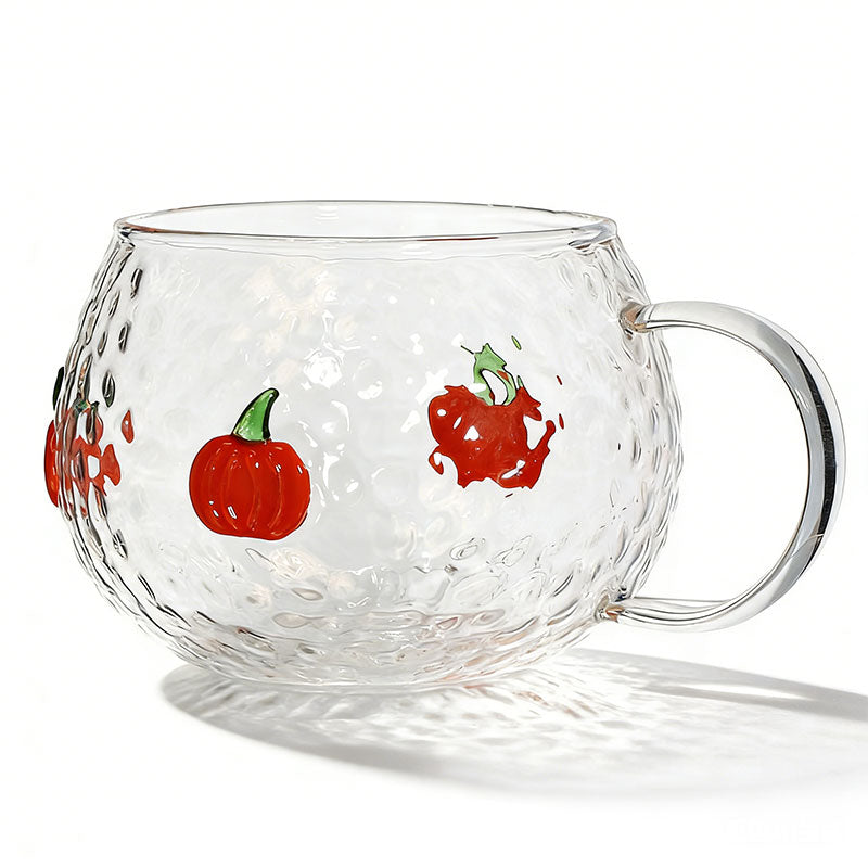 4pcs/pack Fruit patterned glass mug cup