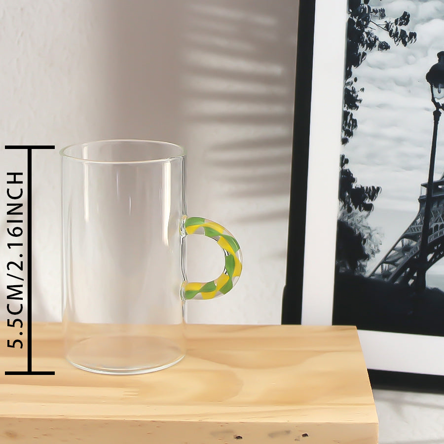 4pcs/pack Hand-blown borosilicate glass teal cup