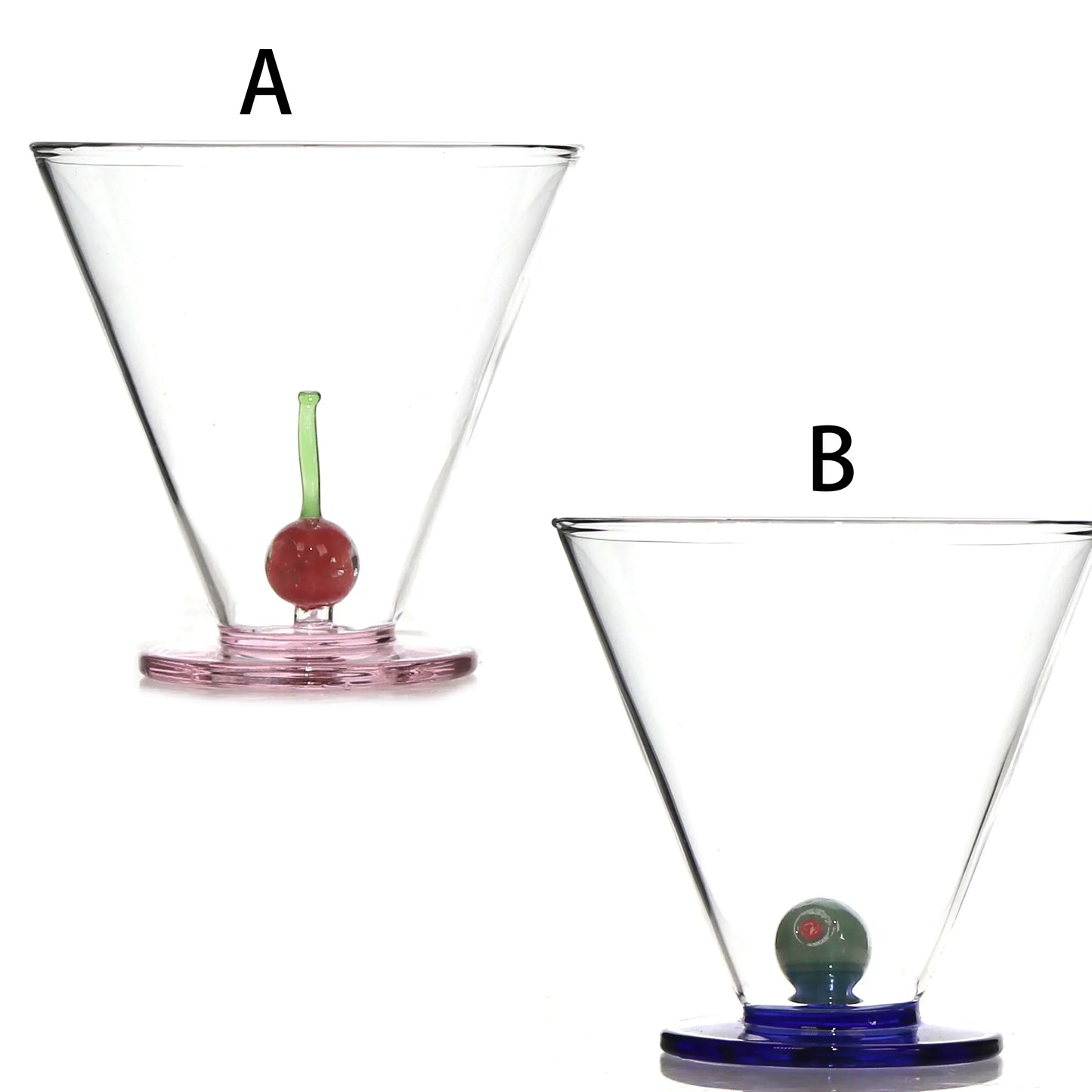 2 Pcs Pack Hand-Blown Borosilicate Glass Cup with Fruit Design – Perfect Gift for Loved Ones