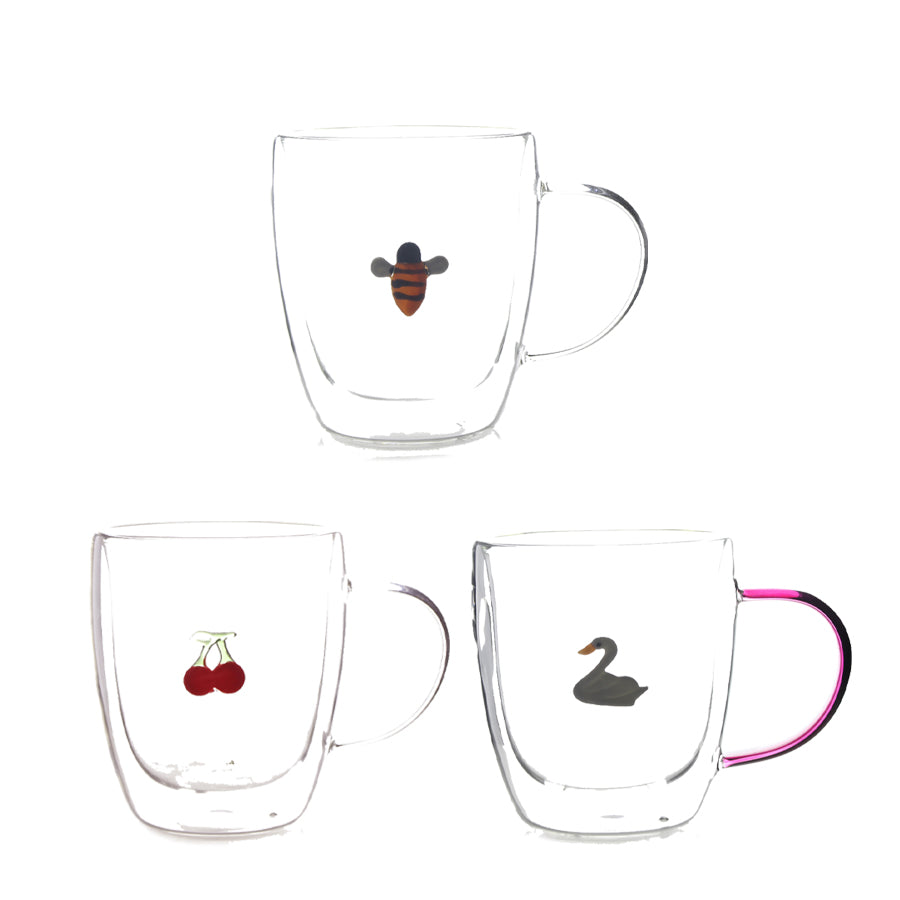 3pcs/pack  Double Wall Glass Cup