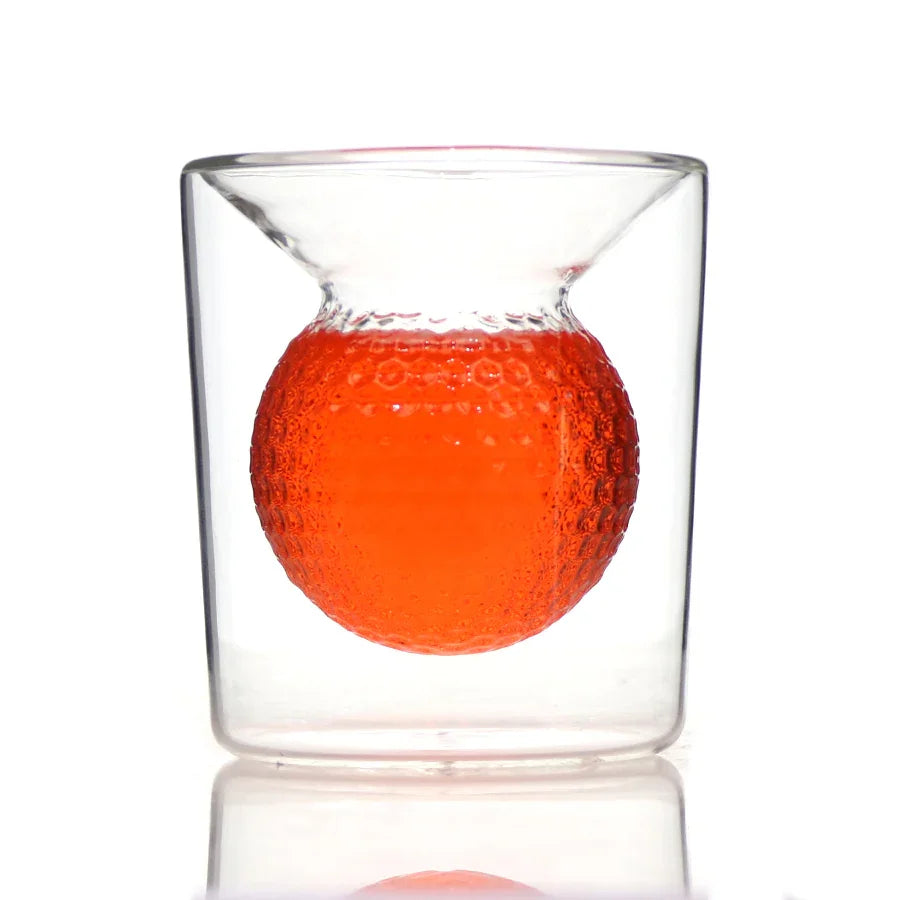 4 Pcs Pack Golf-themed double-layer wine glass cup & hand-blown glass, perfect as a premium gift for men