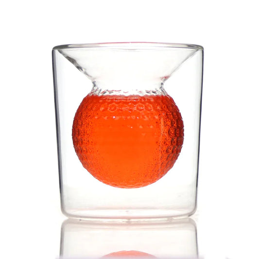 4 Pcs Pack Golf-themed double-layer wine glass cup & hand-blown glass, perfect as a premium gift for men